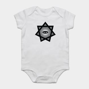 Heptagram 7 Sided Star With All Seeing Eye Scared Geometry Baby Bodysuit
